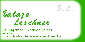 balazs leschner business card